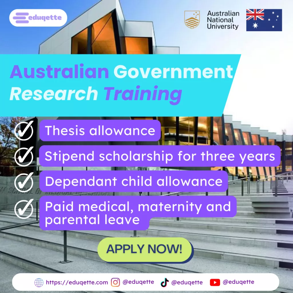 Australian Government Research Training Program (AGRTP) Stipend Scholarship